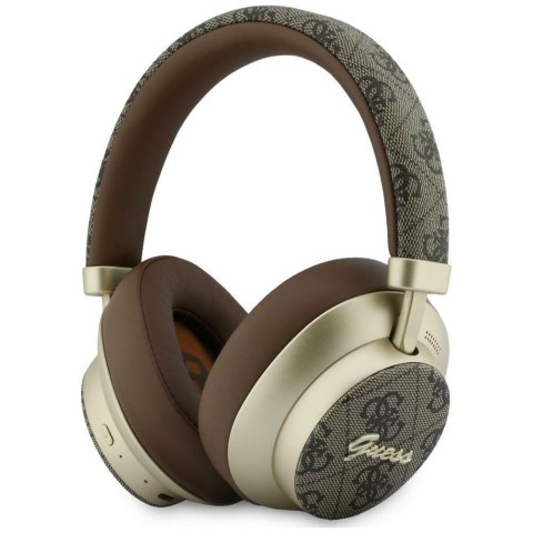 Słuchawki nauszne Guess Bluetooth ENC 4G Gold Script Metal brązowy