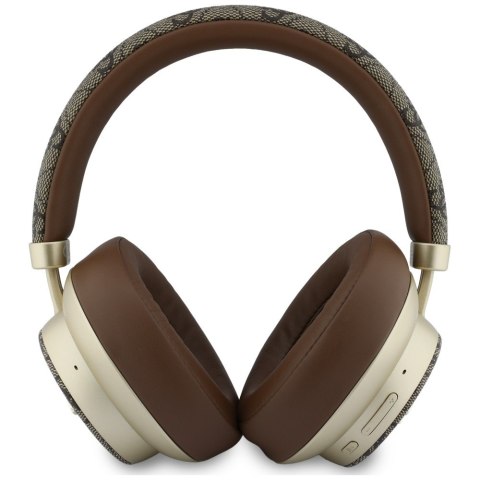 Słuchawki nauszne Guess Bluetooth ENC 4G Gold Script Metal brązowy