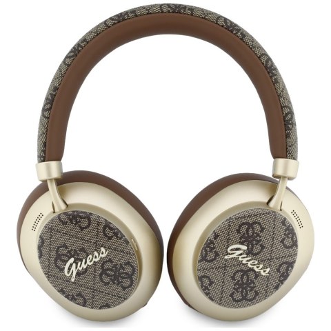 Słuchawki nauszne Guess Bluetooth ENC 4G Gold Script Metal brązowy