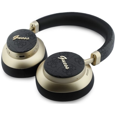 Słuchawki nauszne Guess Bluetooth ENC 4G Gold Script Metal czarny