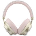 Słuchawki nauszne Guess Bluetooth ENC 4G Gold Script Metal różowy
