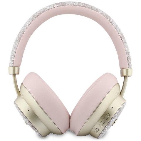 Słuchawki nauszne Guess Bluetooth ENC 4G Gold Script Metal różowy