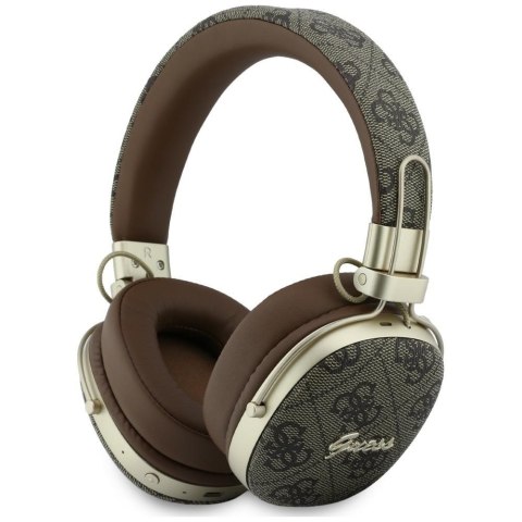 Słuchawki nauszne Guess Bluetooth ENC Metal 4G Script Logo brązowy