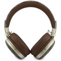 Słuchawki nauszne Guess Bluetooth ENC Metal 4G Script Logo brązowy