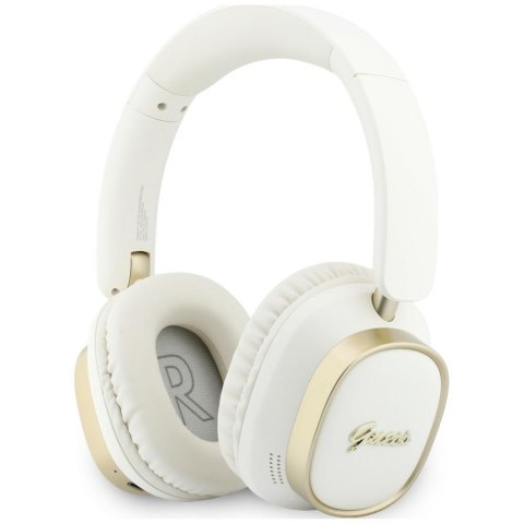 Słuchawki nauszne Guess Bluetooth ENC Rectangle Metal Script biały