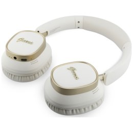 Słuchawki nauszne Guess Bluetooth ENC Rectangle Metal Script biały