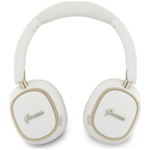 Słuchawki nauszne Guess Bluetooth ENC Rectangle Metal Script biały