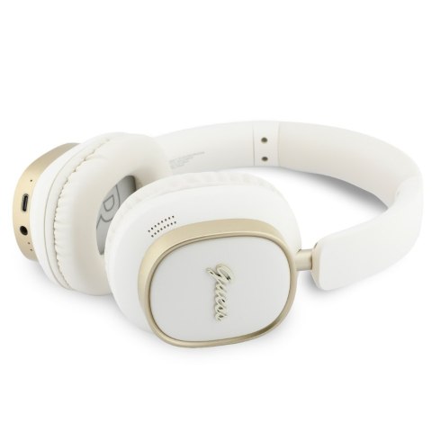 Słuchawki nauszne Guess Bluetooth ENC Rectangle Metal Script biały