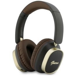 Słuchawki nauszne Guess Bluetooth ENC Rectangle Metal Script brązowy