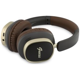 Słuchawki nauszne Guess Bluetooth ENC Rectangle Metal Script brązowy