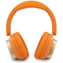 Słuchawki nauszne Guess Bluetooth ENC Rectangle Metal Script pomarańczowy