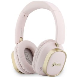 Słuchawki nauszne Guess Bluetooth ENC Rectangle Metal Script różowy