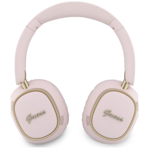 Słuchawki nauszne Guess Bluetooth ENC Rectangle Metal Script różowy