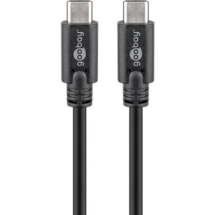 Goobay | Kabel USB-C | Męski | 24-pinowy USB-C | Męski | Czarny | 24-pinowy USB-C | 0,5 m