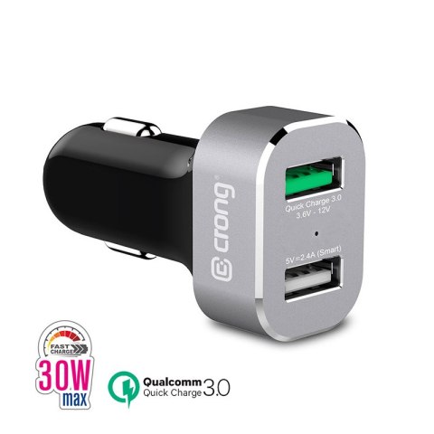 ŁADOWARKA SAMOCHODOWA USB QUICKCHARGE 3.0 + USB 2.