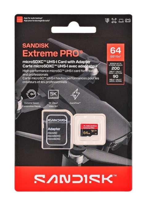 Sandisk Extreme Pro microSD UHS-I 64GB MicroSD 200MB/s(R) / 90MB/s(W)