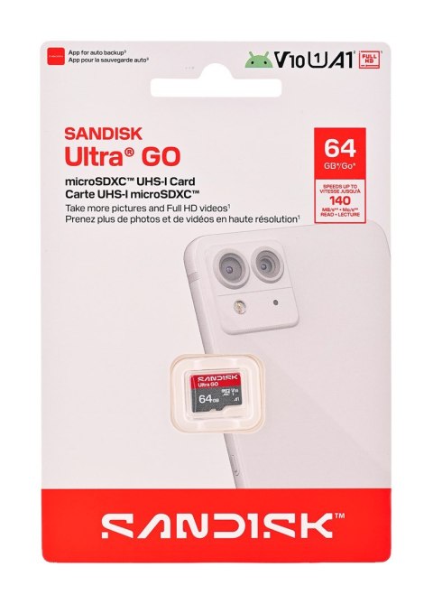 Sandisk Ultra Go microSD UHS-I 64GB MicroSD 140MB/s(R)