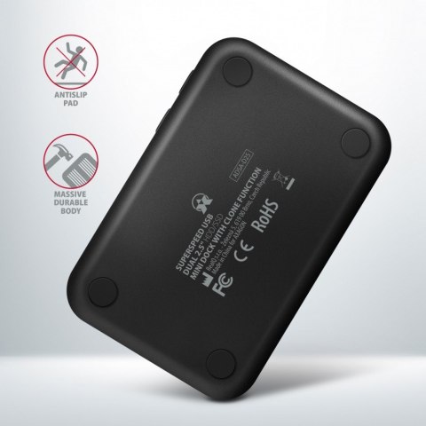 ADSA-D25 MINI stacja dokująca USB 3.2 Gen 1 - 2x SATA 6G 2.5" SSD/HDD CLONE ADSA-D25 MINI stacja dokująca USB 3.2 Gen 1 - 2x SATA 6G 2.5" SSD/HDD CLONE
