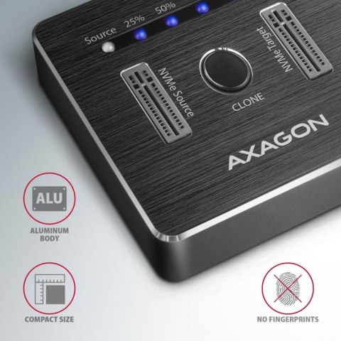 ADSA-M2C Stacja dokująca, USB-C 3.2 Gen 2 - 2x M.2 NVMe SSD CLONE MASTER ADSA-M2C Stacja dokująca, USB-C 3.2 Gen 2 - 2x M.2 NVMe SSD CLONE MASTER