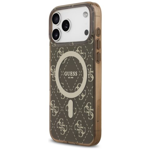 Etui Guess IML 4G Background MagSafe do iPhone 17 Pro brązowy