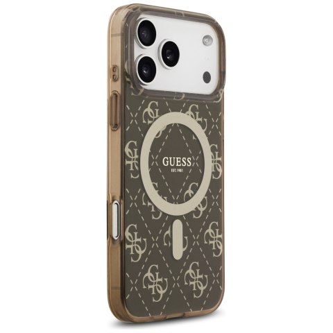 Etui Guess IML 4G Background MagSafe do iPhone 17 Pro brązowy