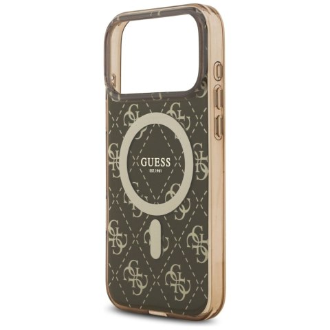 Etui Guess IML 4G Background MagSafe do iPhone 17 Pro brązowy