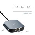 USAMS Adapter USB-C - USB 3.0+RJ45 portEthernet szary/grey TCSJ14601 (US-SJ146)