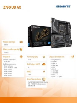 Płyta główna Z790 UD AX s1700 4DDR5 s1700 USB/DP ATX