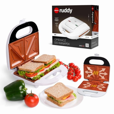 ELDOM OPIEKACZ DO KANAPEK ST11B RUDDY 750 W BIAŁY CERAMICZNE PŁYTY