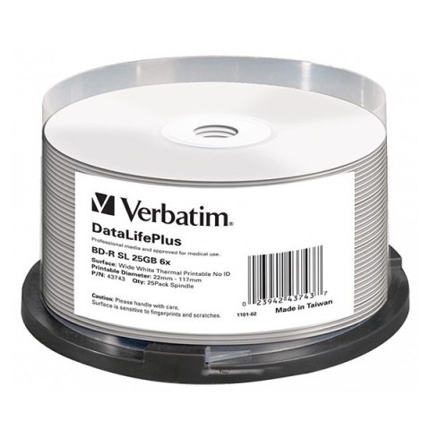 Verbatim BD-R, Single Layer 25GB, spindle, 43743, 6x, 25-pack