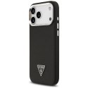 Etui Guess Grained Triangle Logo MagSafe do iPhone 17 Pro czarny