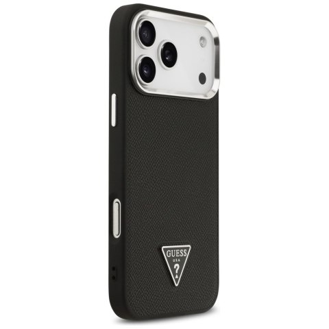 Etui Guess Grained Triangle Logo MagSafe do iPhone 17 Pro czarny