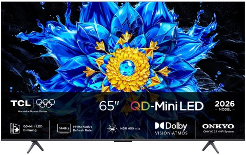 Telewizor TCL 65P8L QLED 65" 4K Ultra HD 144Hz Google TV Dolby Atmos Czarny