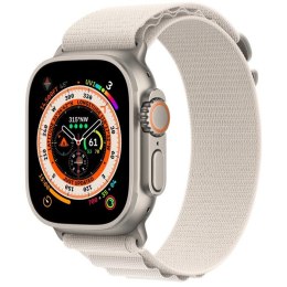 Apple Watch Ultra GPS + Cellular, 49 mm Koperta tytanowa z opaską Alpine w kolorze księżycowej poświaty - M