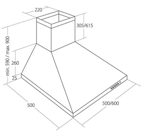 Okap kominowy AKPO WK-4 CLASSIC ECO 60 cm | LED | biały