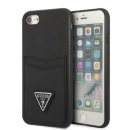 Guess GUHCI8PSATPK iPhone 7/8 SE 2020 / SE 2022 hardcase czarny/black hardcase Saffiano Triangle Logo Cardslot