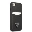 Guess GUHCI8PSATPK iPhone 7/8 SE 2020 / SE 2022 hardcase czarny/black hardcase Saffiano Triangle Logo Cardslot