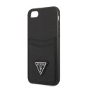 Guess GUHCI8PSATPK iPhone 7/8 SE 2020 / SE 2022 hardcase czarny/black hardcase Saffiano Triangle Logo Cardslot