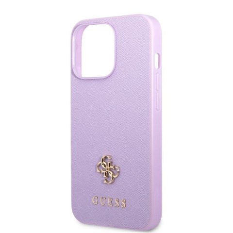 Guess GUHCP13LPS4MU iPhone 13 Pro / 13 6,1" purpurowy/purple hardcase Saffiano 4G Small Metal Logo