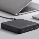 UNIQ Ład. siec. HUB Surge Mini 100Wczarny/charcoal black 2xUSB Quick Charge 3.0 + 2xUSB-C PD 3.0 (LITHOS Collective)