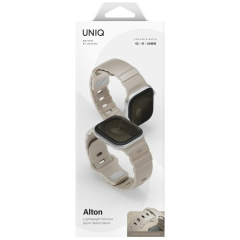 Pasek UNIQ Alton do Apple Watch 42/41/40mm Silicone piaskowy