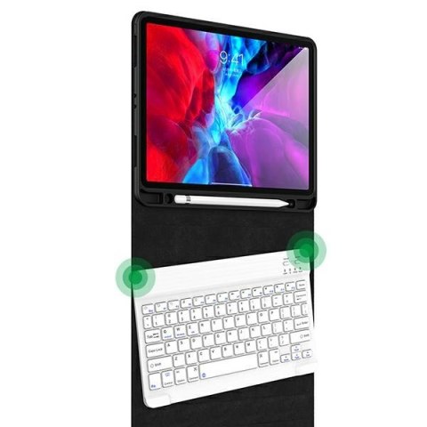 USAMS Etui Winro z klawiaturą iPad Air 10.9" zielone etui-biała klawiatura/green cover-white keyboard IP109YRU02 (US-BH655)