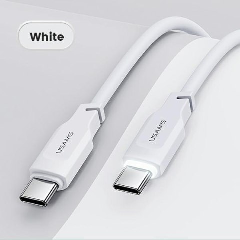 USAMS Kabel USB-C na USB-C PD Fast Charging 1,2m 100W Lithe Series biały/white SJ567USB02 (US-SJ567)