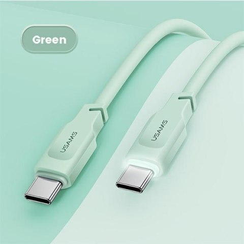 USAMS Kabel USB-C na USB-C PD Fast Charging 1,2m 100W Lithe Series zielony/green SJ567USB04 (US-SJ567)