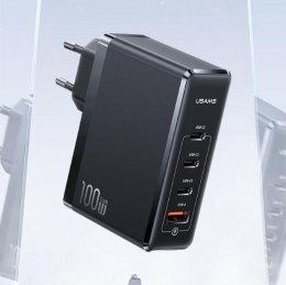 USAMS Ład. siec. 3xUSB-C+1xUSB GaN 100W T50 PD (only head) Fast Charging czarny/black CC163TC01 (US-CC163)
