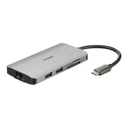 D-Link | Koncentrator USB-C 8 w 1 z HDMI/Ethernetem/Czytnikiem kart/Zasilaniem | DUB-M810 | Koncentrator USB | Miesiące gwarancj