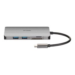 D-Link | Koncentrator USB-C 8 w 1 z HDMI/Ethernetem/Czytnikiem kart/Zasilaniem | DUB-M810 | Koncentrator USB | Miesiące gwarancj