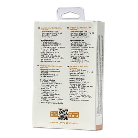 POWERTON Energy MagCore 10000mAh, Srebrny