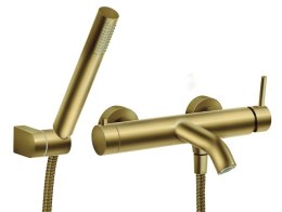 BATH MIXER WITH SHOWER SET BRUSHED GOLD