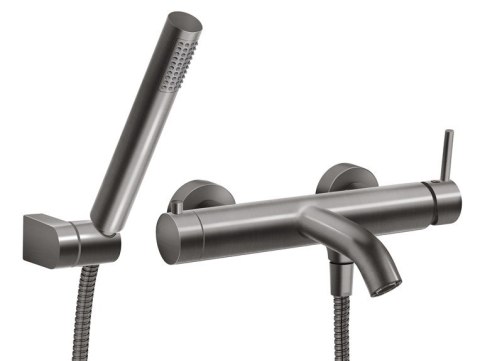 BATH MIXER WITH SHOWER SET GUN METAL